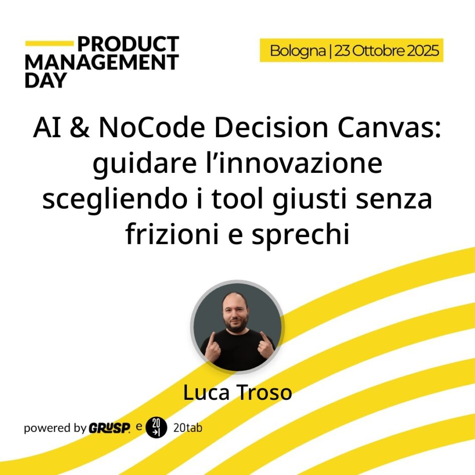 "AI & NoCode Decision Canvas: guidare l’innovazione scegliendo i tool giusti senza frizioni e sprechi" di Luca Troso