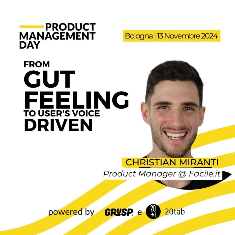 Pmday 2024, Bologna, 13 Novembre, Christian Miranti From Gut Feeling to User's Voice Driven